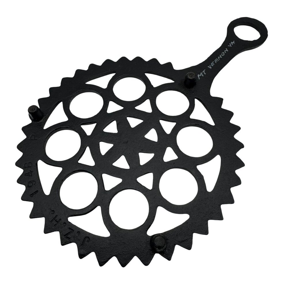 Cast Iron Trivet JZH 1948 Mt Vernon VA Cooking Decor Vintage Black Retro Kitchen - Picture 8 of 8